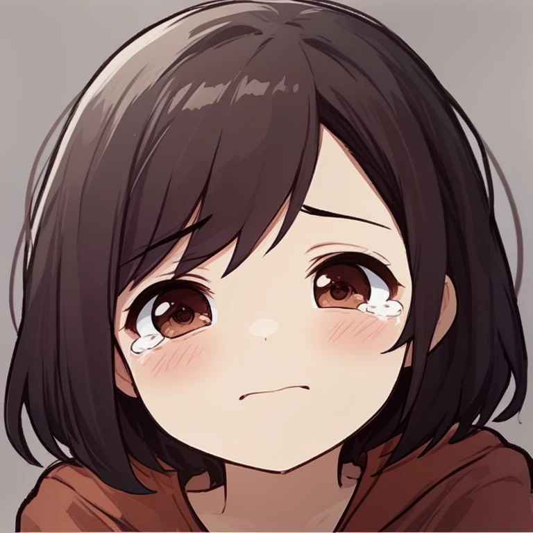 (best quality), (best illustration), detailed, 1girl, upper body, (solo:1.5), (single panel:1.5), girl focus,
bob cut, side parted bangs, (dark brown hair:1.5), brown eyes, short hair, massive breasts, black skirt, long sleeves, meme attire, virgin killer outfit, white shirt, high-waist skirt, frilled skirt, pleated skirt, freckles, red neck ascot, microskirt, center frills, closed mouth, tears, wavy mouth, tearing up, pout, :i, meme, :t, parody, frown, v-shaped eyebrows, crying, sad, crying with eyes open, puffy cheeks <lora:merrytail_aqua_crying_meme_v02-05:0.7>
 <lora:kaamin [alpha128 3e-5]:1>