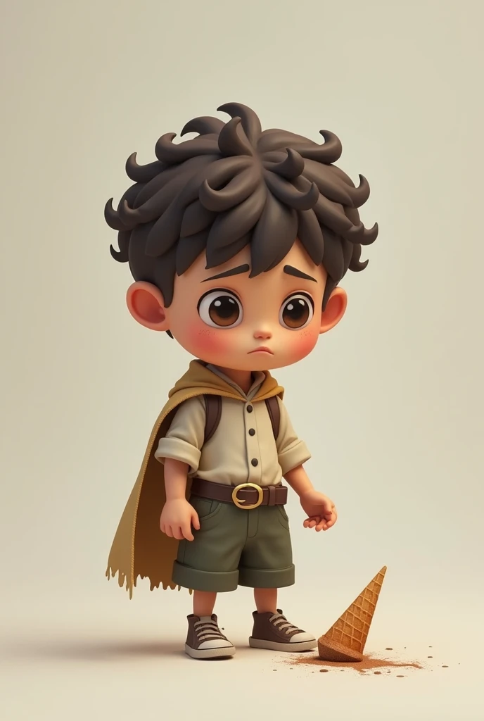 The little hero no longer has an ice cream cone to eat