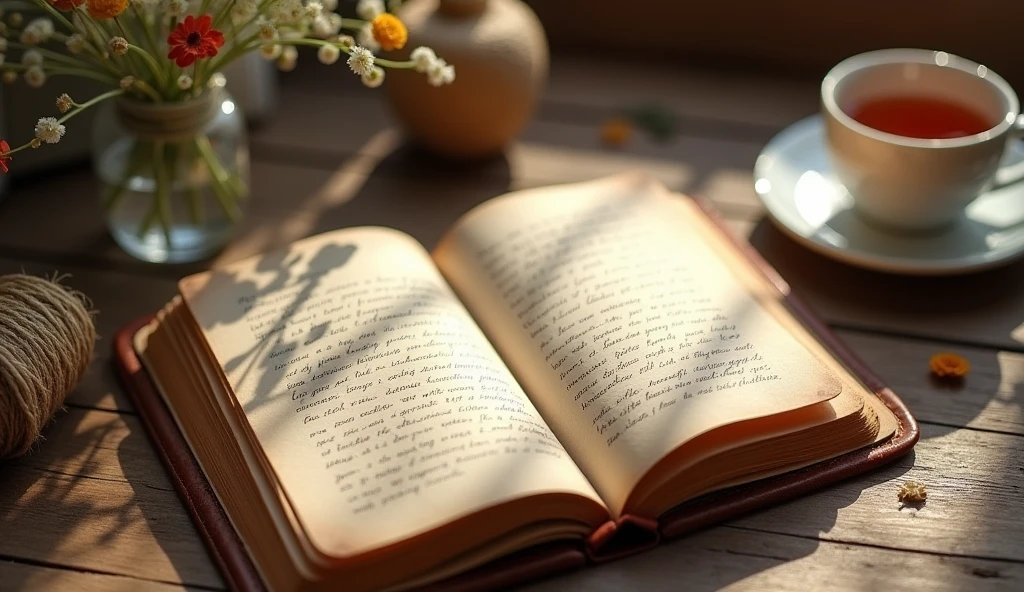 An open journal with gratitude notes.