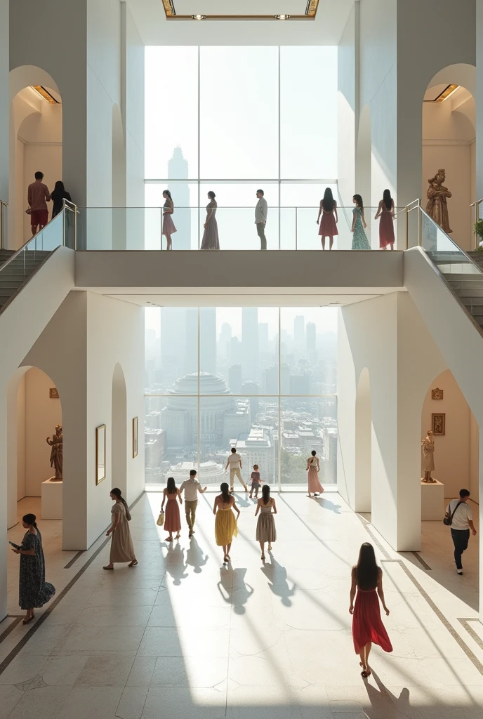 mezzanine in a two-story museum