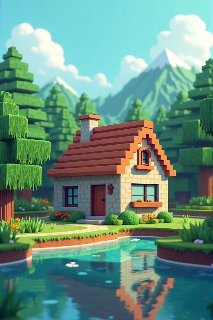 pixel house, minecraft style