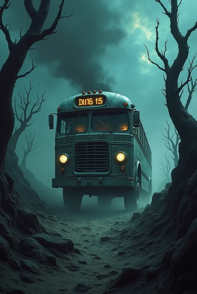 Bus on scay with girl in rad dress with boy and half
nude women