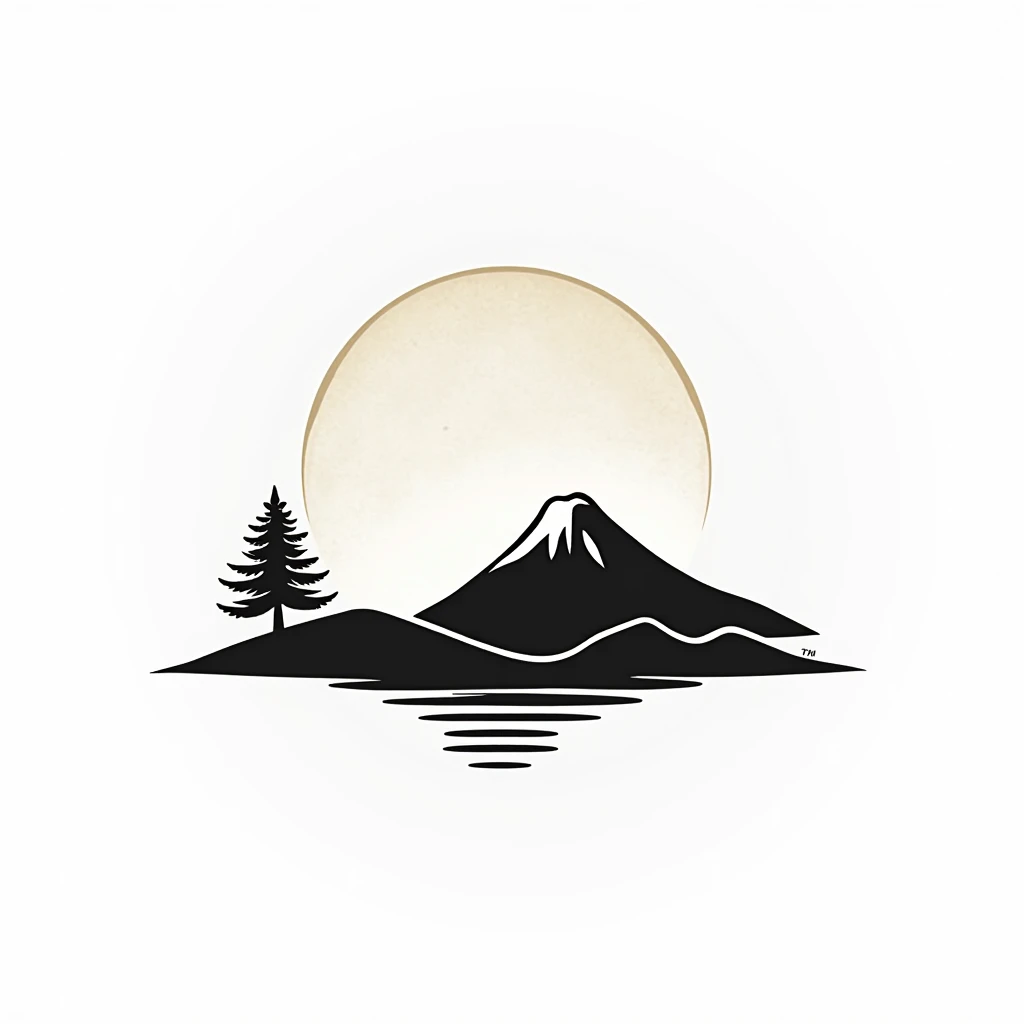 Logo of a restaurant rich in nature and deep in the mountains

 Restaurant logo with a view of Mt. Fuji

 Circle-shaped logo marks,
 The circle is a pop illustration of the plate

 A logo that shows that it is a delicious restaurant

 a restaurant rich in nature

 On the terrace table, knives and forks, polite cloths,

 a small pine tree

 attract tourists

 chic



 Mt. Fuji is painted with only silhouette, pop and border only

 Logos are pop, stylish and silhouette-only logo marks

 White background
 Black and white two-tone coloring design
 achromatic design

 elegant design

 Italian and Japanese restaurants

 Match between Japanese and I, harmony


 Pretty cool
 Stylish design
 chic and modern design
