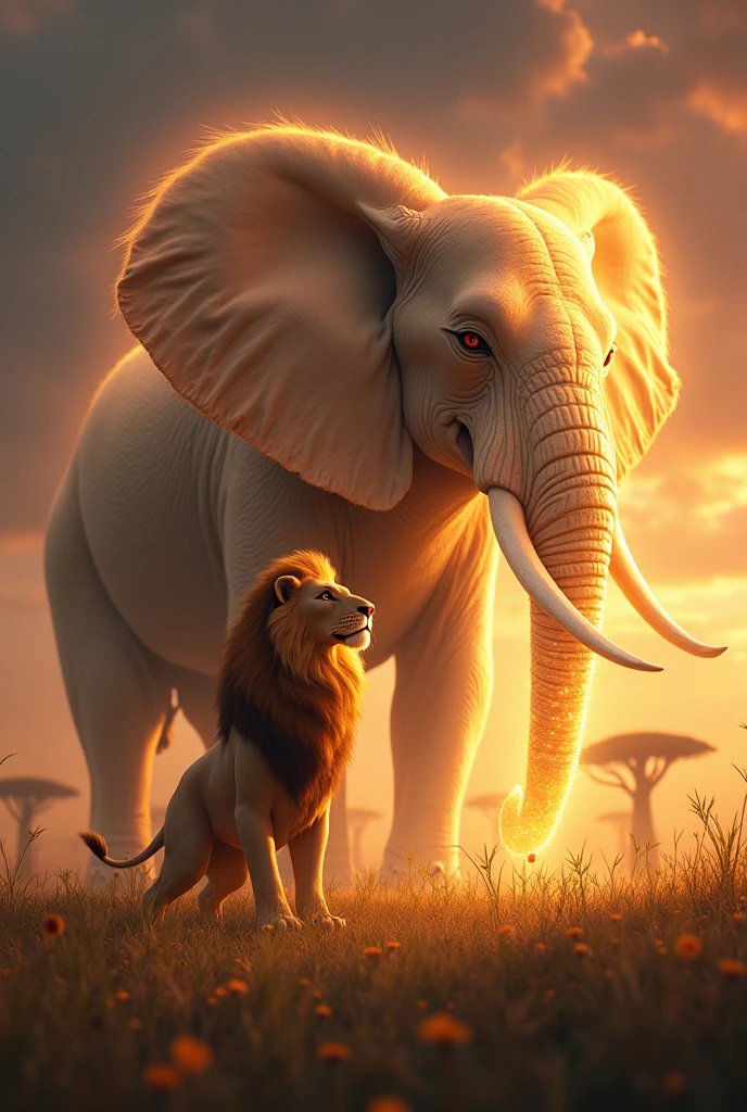 Lion king and elephant lujar