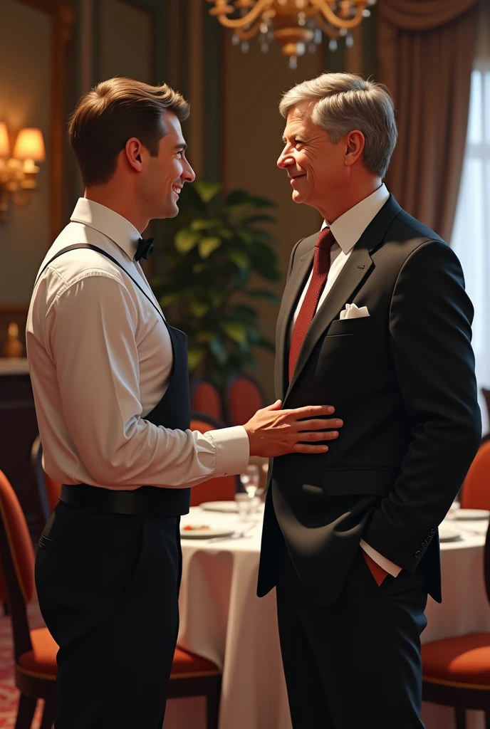 The waiter turned to Bill Gates