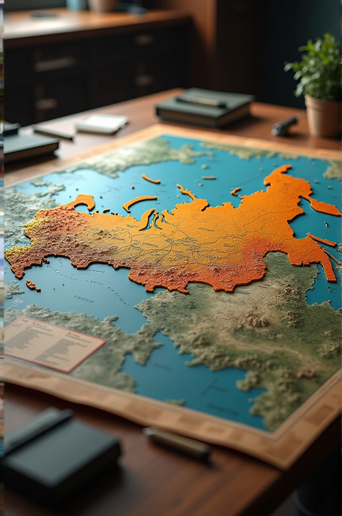 Recreate the map of Russia in a detailed and realistic way, resembling the war board