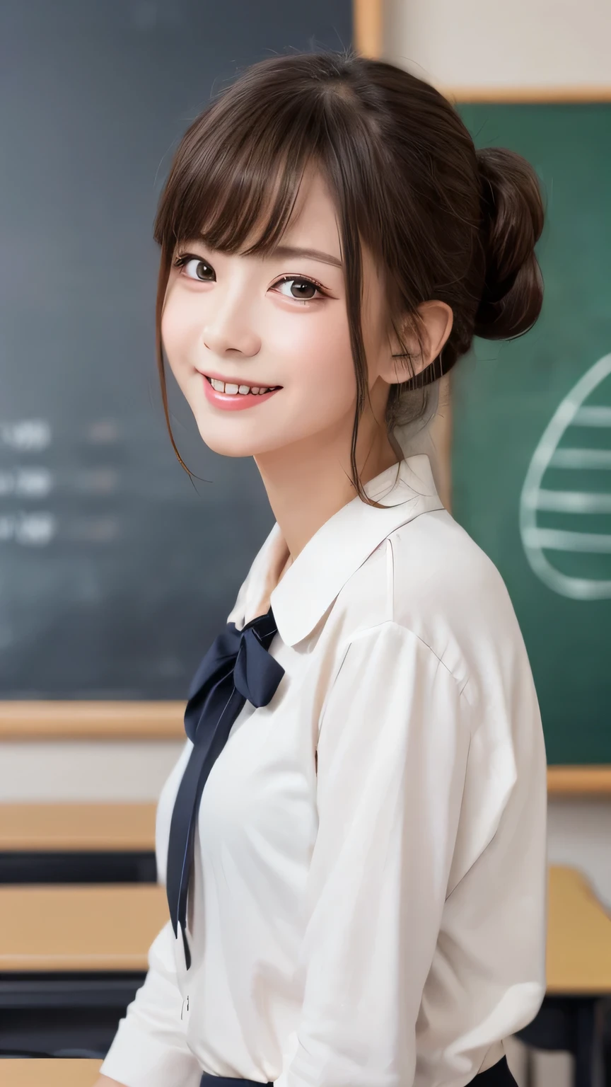 Best image quality (8k, High resolution, masterpiece: 1.2), Very detailed, Random Hairstyles, 2 woman, 

Extraordinary beautiful girl、Cute and beautiful face details、(Dealing with the Children_v1:0.008)、


score_9, score_8_upper, score_7_upper, 

situation: In the classroom、A teacher enthusiastically teaching his students math problems。There are mathematical formulas written on the blackboard、The teacher has a chalk。
system: The teacher stood in front of the blackboard.、Facing the students。Hold the chalk in one hand、With the other hand he points to the formula。His expression was serious.、There is power in the explanation。
Camera angle: From the front view、The teacher and the blackboard are in the center.、The students can be seen in the background.。


,Active stop temporarily ,
On her side、The thunder danced。
Focus on the upper waist


, Random cute poses ,Big eyes ,Puffy eyes ,  Heart pupil, blush  , Big shy smile , salute

　