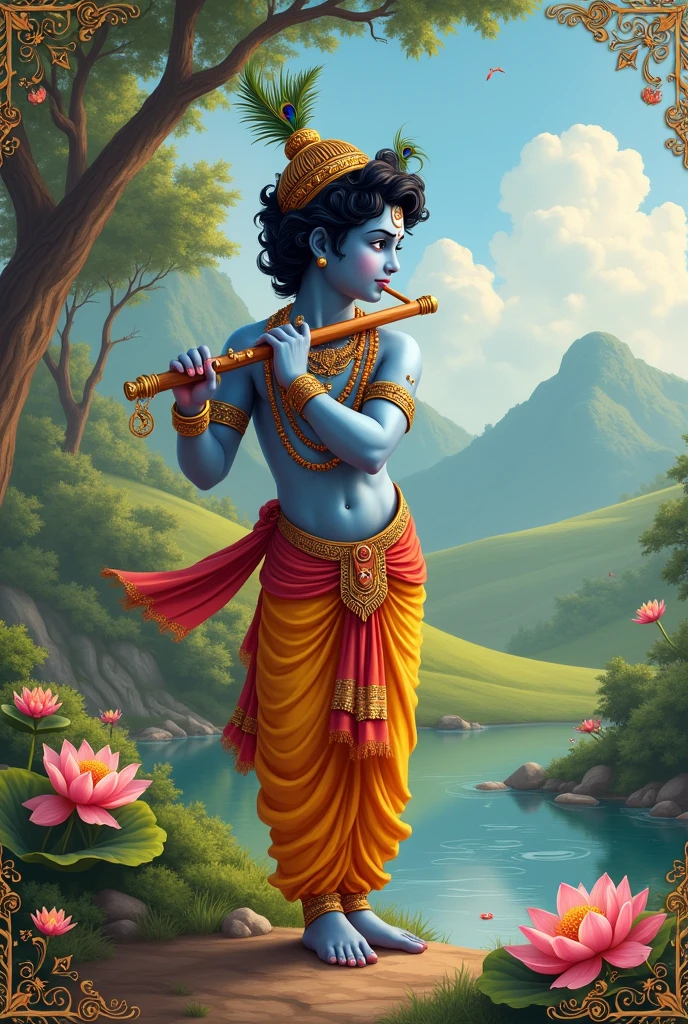 Krishna Janmashtami  flute theme template