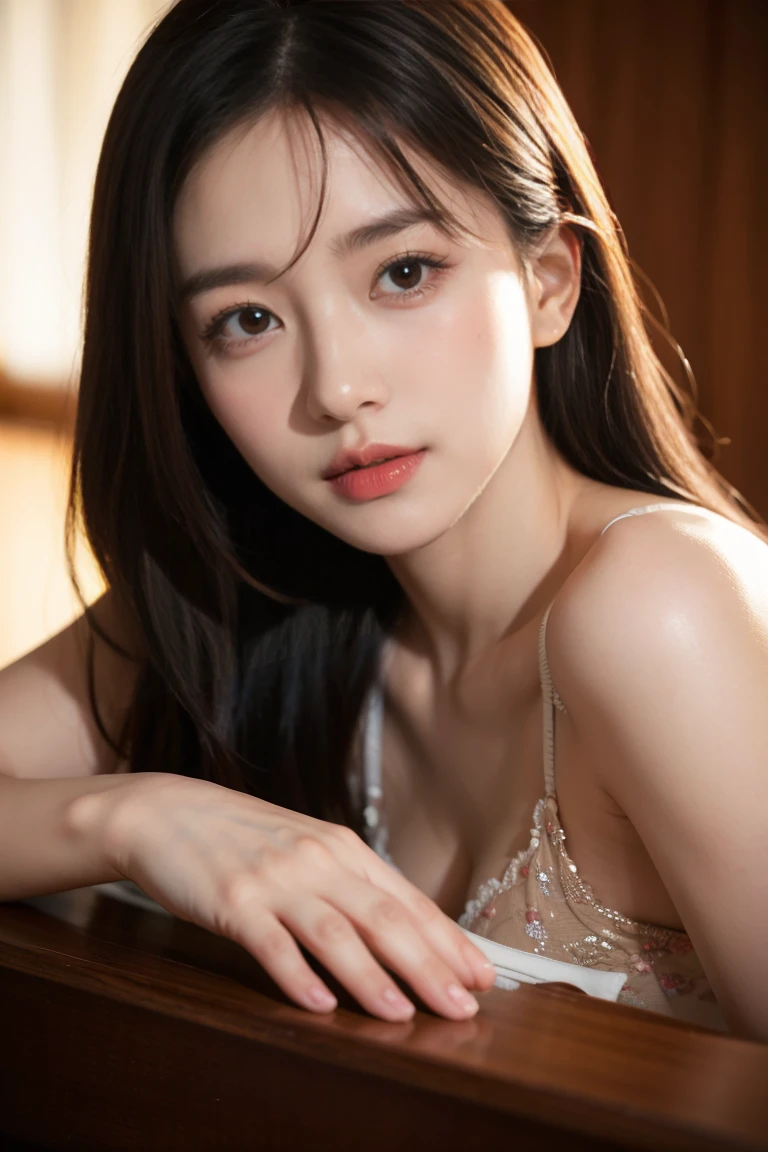 Urzan-6500-v1.1, (RAW Photos:1.2), (Realistic:1.4), Beautiful detailed girl, Very detailed eyes and face, Beautiful and detailed, Ridiculous, 信じられないほどRidiculous, Huge file sizes, Very detailed, High resolution, Very detailed, Highest quality, Tabletop, one person's, , ((Very detailed)), ((Dynamic pose))), (Camel Toe), (Open your mouth)),((Droopy eyes)),((Round face)),((Curl the inside of your hair)), (avert your eyes:1.1),Face close-up,(((黒いplayboy bunny)))、Upper Body、Black costume、With bangs、((thin))、the body is slim、((Looking down)、((Eyes Wide Open))、(((Angle from below))、(D cup milk))、((Gorgeous Bra))、skirt、shout、Sing a song、Open your mouth、
