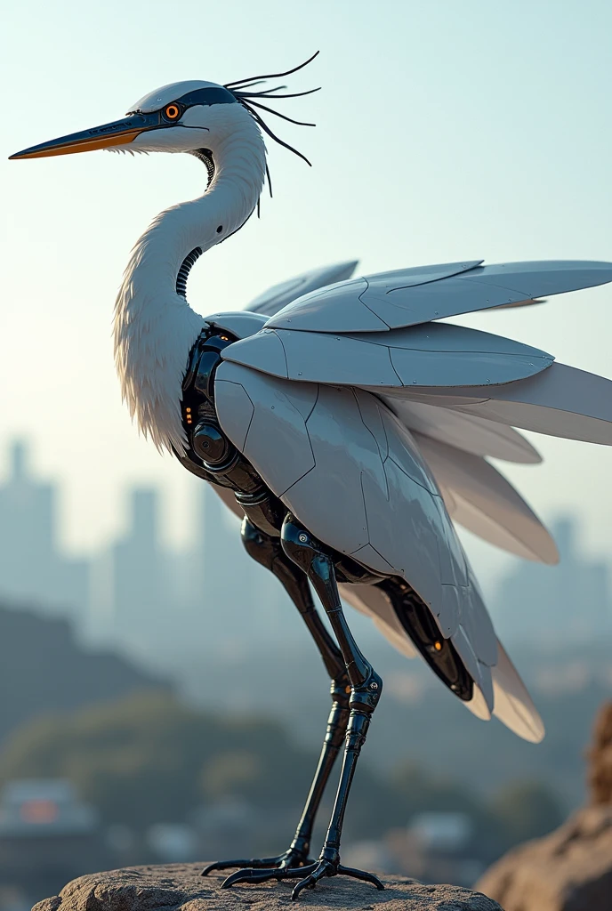 Create a logo of a robotic heron, will merge with a drone