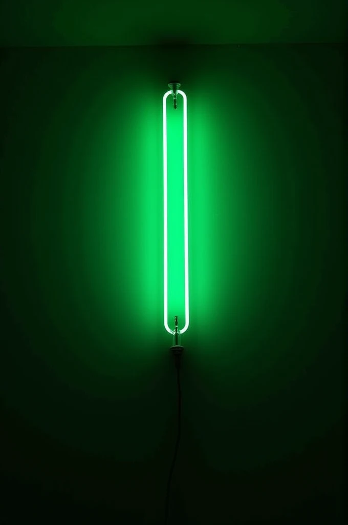 "glow in the dark" neon green sign