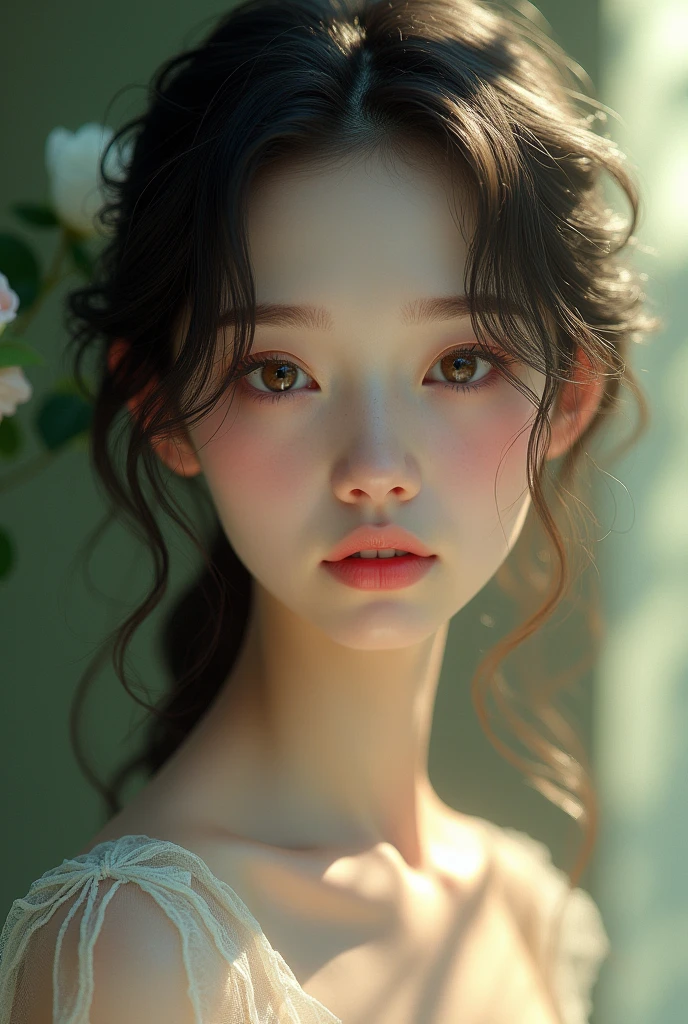 Draw a beautiful woman who resembles Kanna Hashimoto