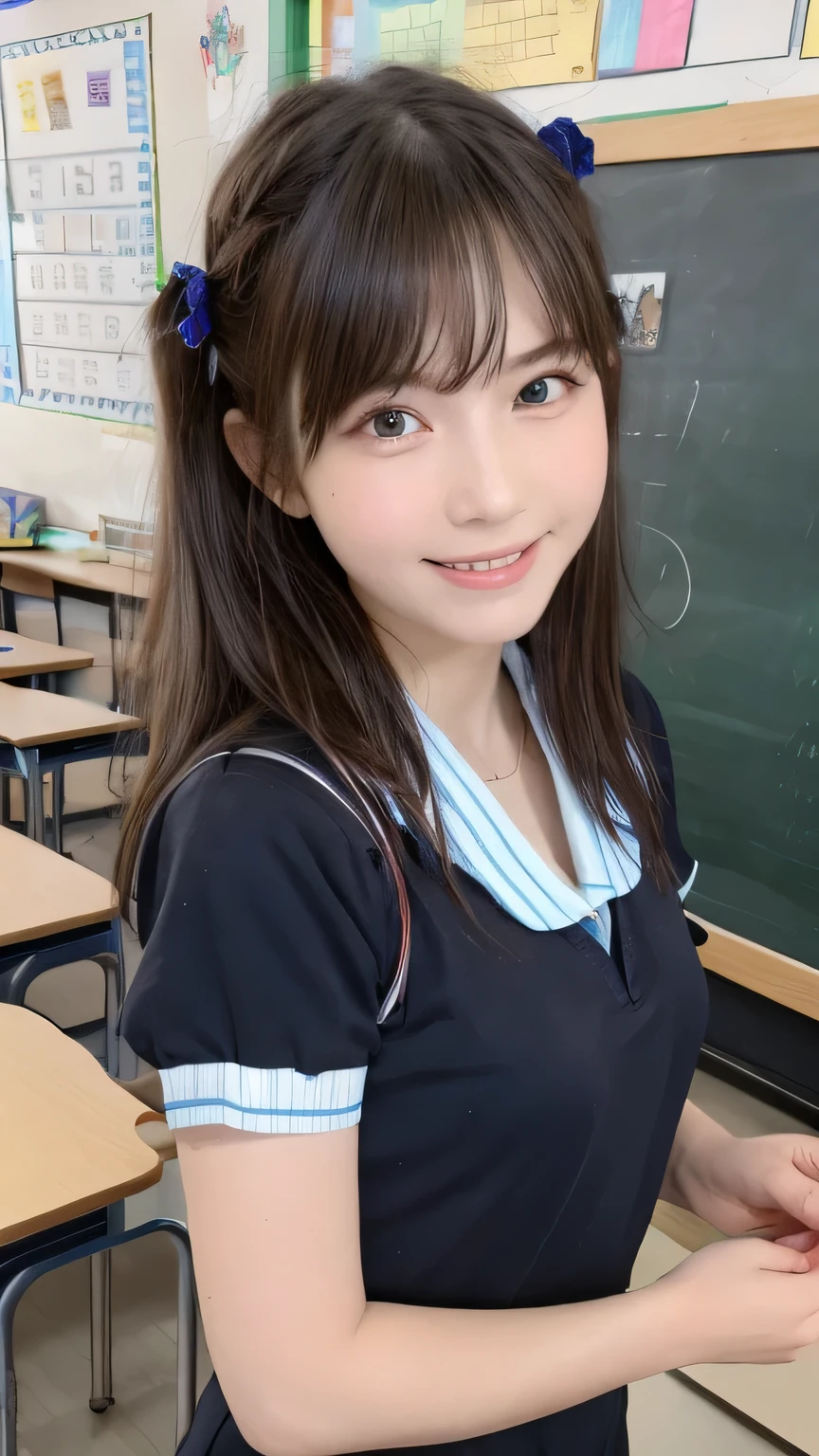 Best image quality (8k, High resolution, masterpiece: 1.2), Very detailed, Random Hairstyles, 2 woman, 

Extraordinary beautiful girl、Cute and beautiful face details、(Dealing with the Children_v1:0.008)、


score_9, score_8_upper, score_7_upper, 

situation: In the classroom、A teacher enthusiastically teaching his students math problems。There are mathematical formulas written on the blackboard、The teacher has a chalk。
system: The teacher stood in front of the blackboard.、Facing the students。Hold the chalk in one hand、With the other hand he points to the formula。His expression was serious.、There is power in the explanation。
Camera angle: From the front view、The teacher and the blackboard are in the center.、The students can be seen in the background.。


,Active stop temporarily ,
On her side、The thunder danced。
Focus on the upper waist


, Random cute poses ,Big eyes ,Puffy eyes ,  Heart pupil, blush  , Big shy smile , salute

　