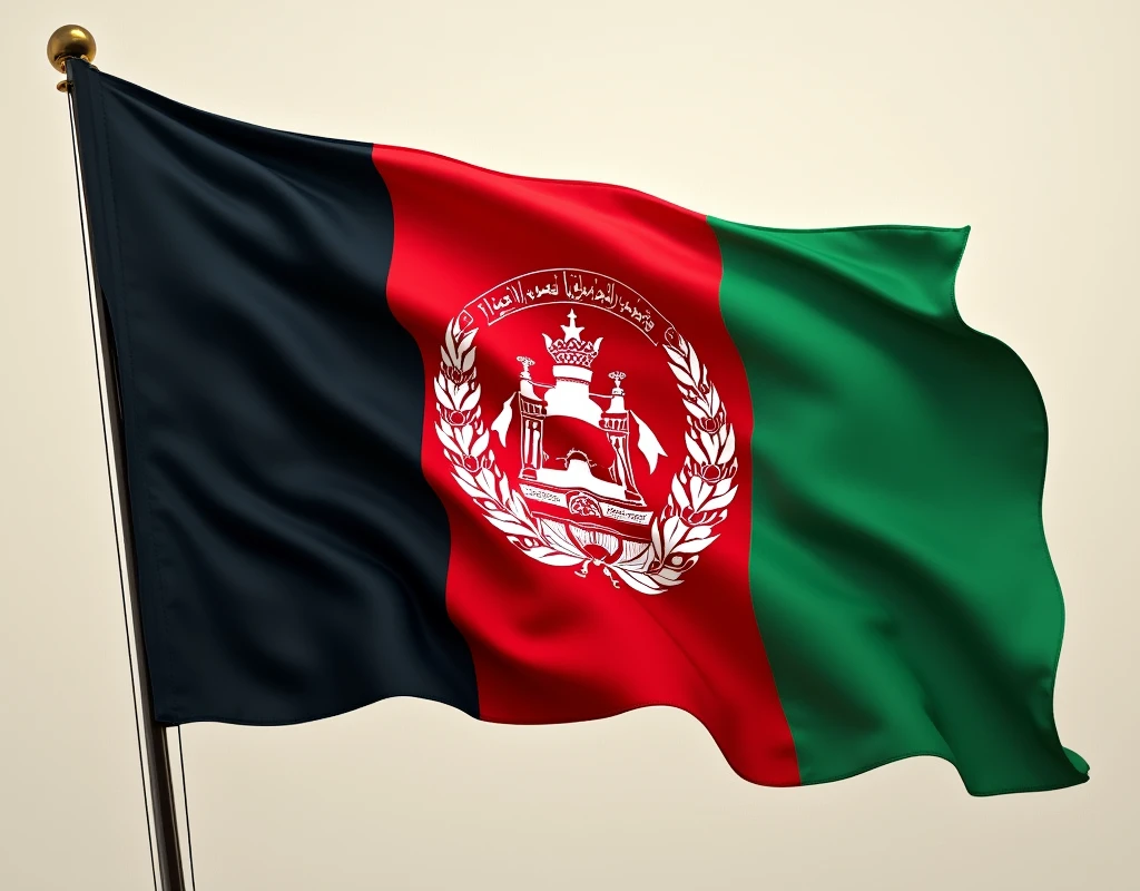 Live Afghanistan flag with national anthem some place for picture 