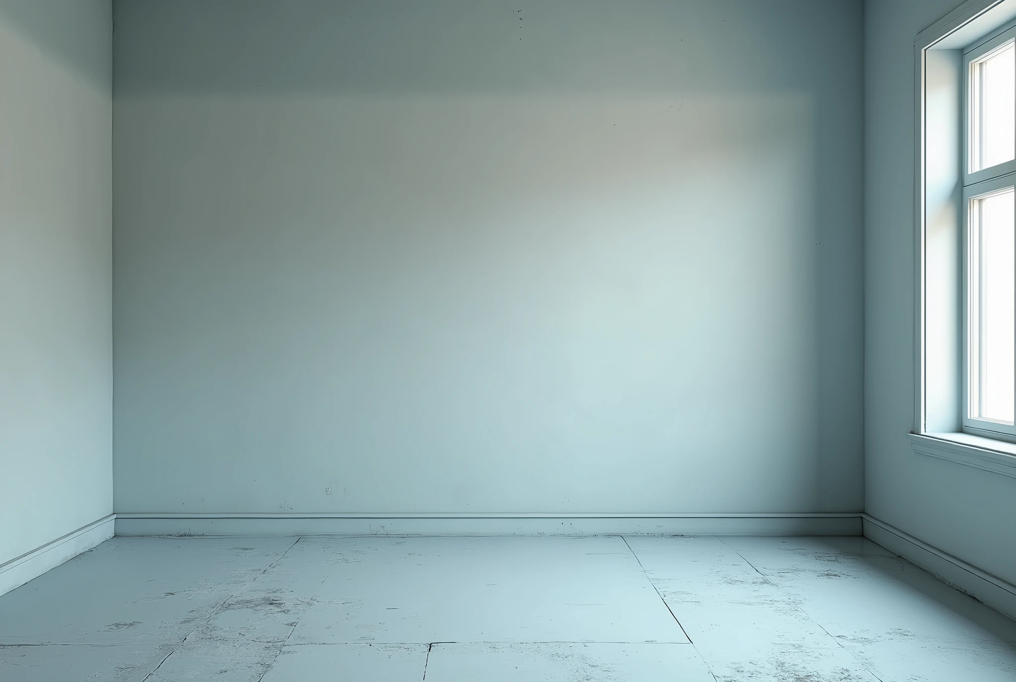 Empty room photography background, vintage style, gray and blue