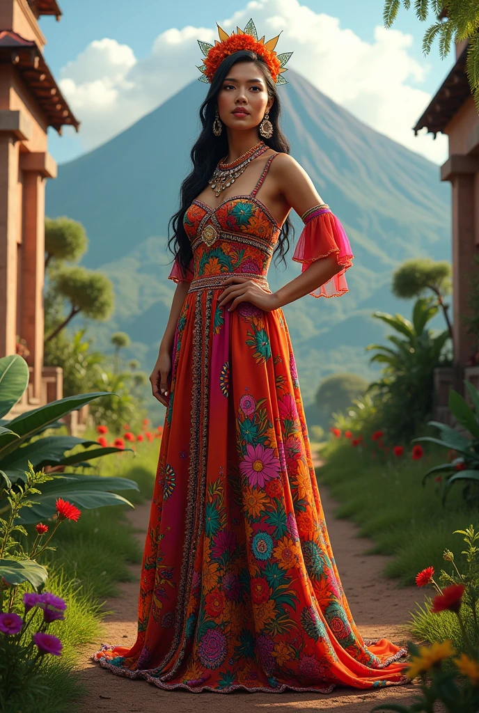 Create an image of a dress inspired by Guatemala