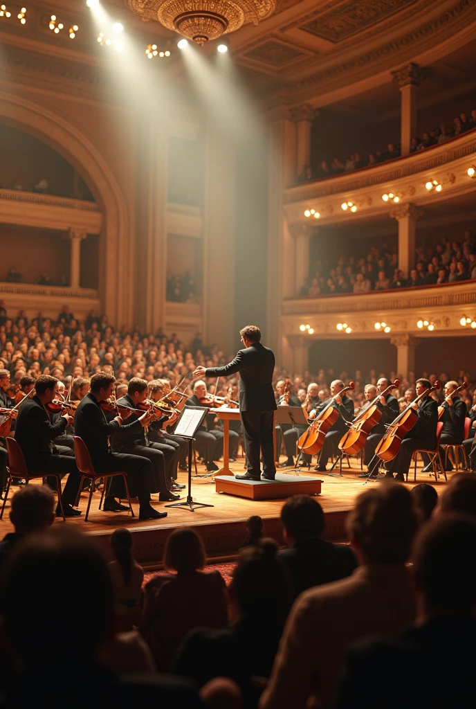 The orchestra is playing a song.
