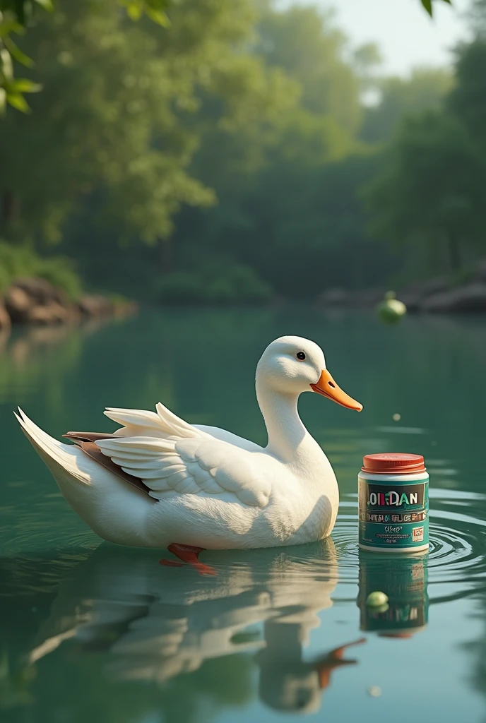 make a duck in water with the new jordans on and some pot of lean on