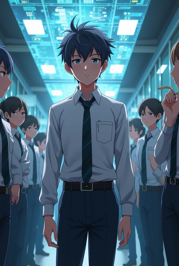 Make a anime british teenage boy getting trained to become a hero.
