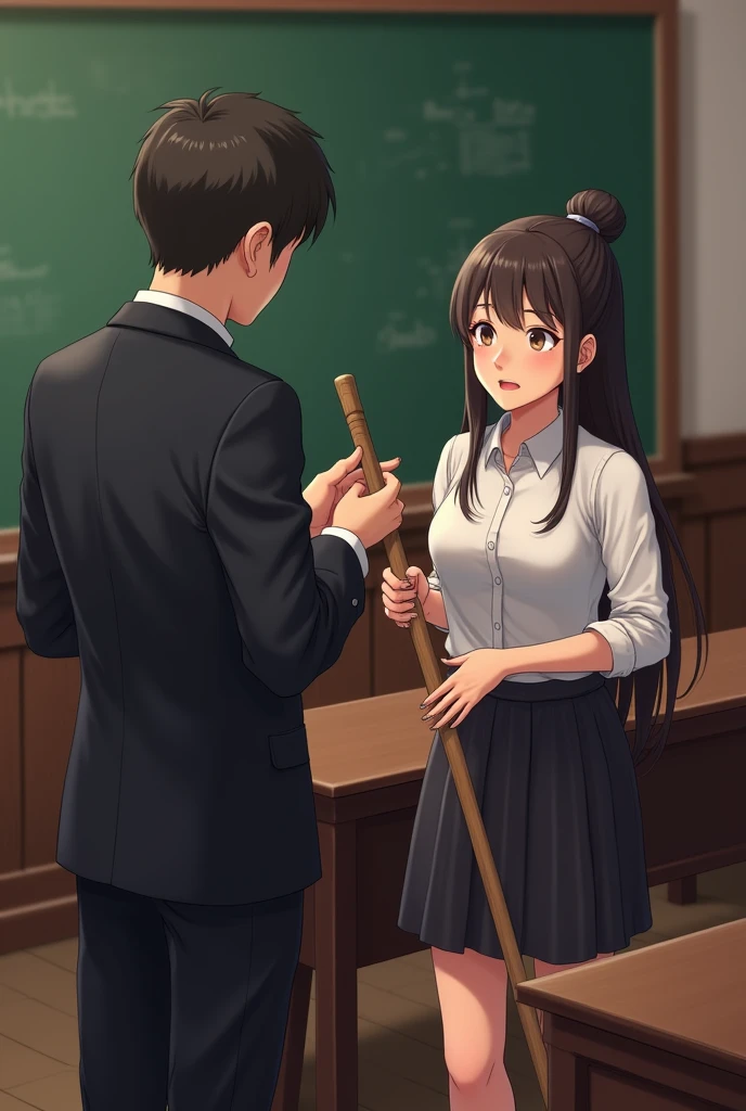Adult coaching class Female
hand caning punishment