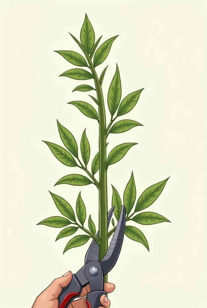make an illustration of top pruning a plant