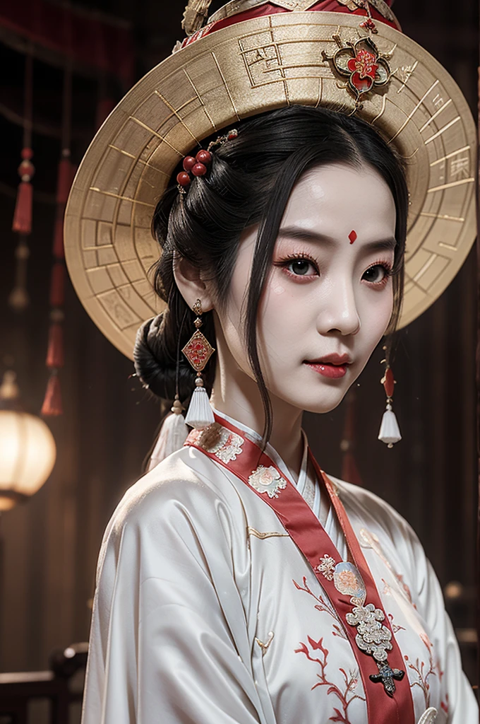Jiangshi，Qing Dynasty, Hanfu, Mother feeling, Royal sister, Pale white cheeks, Vampire teeth
