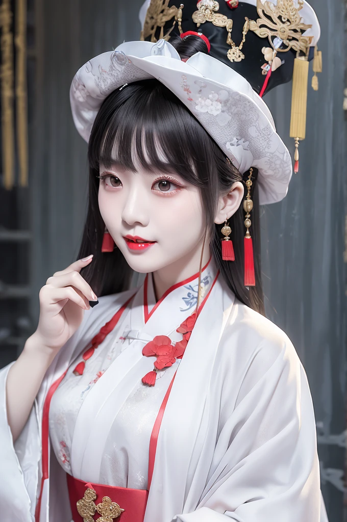 Jiangshi,Qing Dynasty, Hanfu, Mother feeling, Royal sister, Pale white cheeks, Vampire teeth