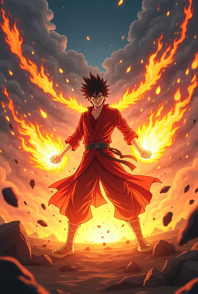 Fire anime with text
