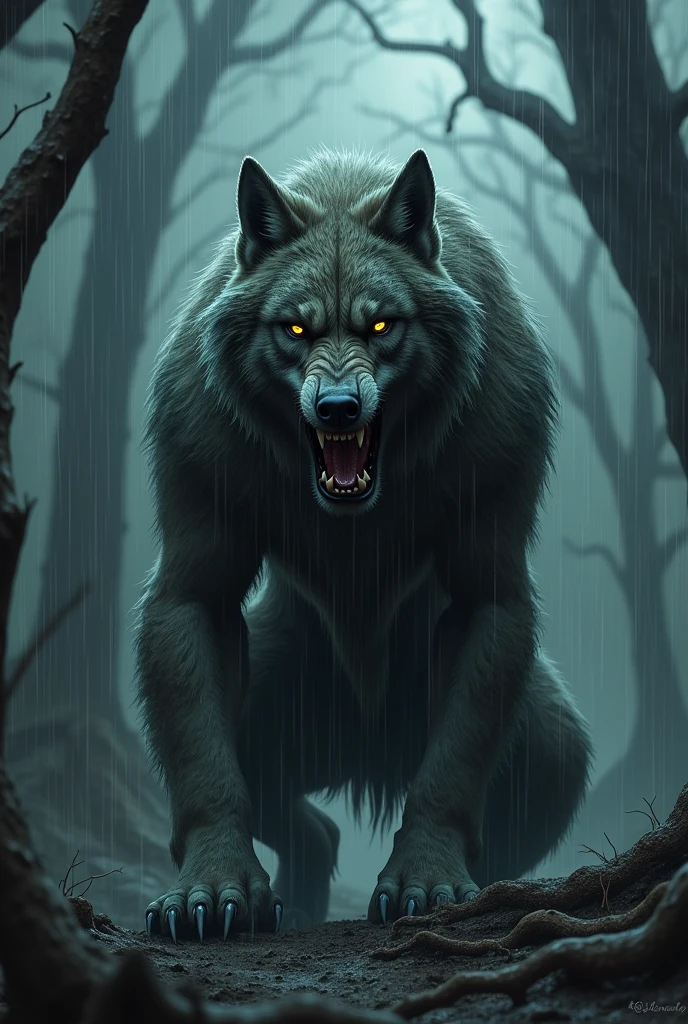 Werewolf crying in the rain