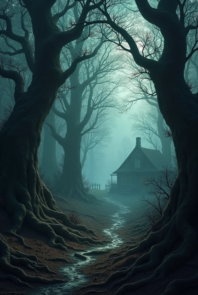 A dense forest which gives chilling and is near a village.