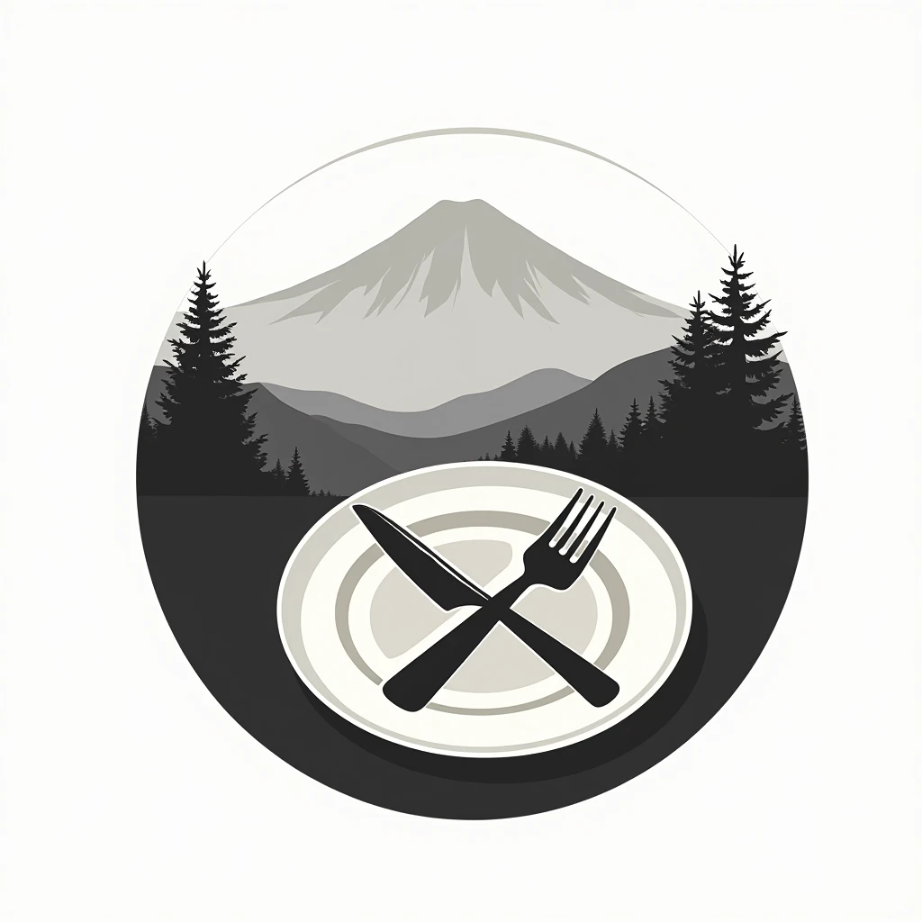 
Logo of a restaurant rich in nature and deep in the mountains

 Restaurant logo with a view of Mt. Fuji

 Circle-shaped logo marks,
 The circle is a pop illustration of the plate

 A logo that shows that it is a delicious restaurant

 a restaurant rich in nature

 On the terrace table, a knife and fork were crossed, polite,

 a small pine tree

 attract tourists

 chic



 Mt. Fuji is painted with only silhouette, pop and border only

 Logos are pop, stylish and silhouette-only logo marks

 White background
 Black and white two-tone coloring design
 achromatic design

 elegant design

 Italian and Japanese restaurants

 Match between Japanese and I, harmony


 Pretty cool
 Stylish design
 chic and modern design