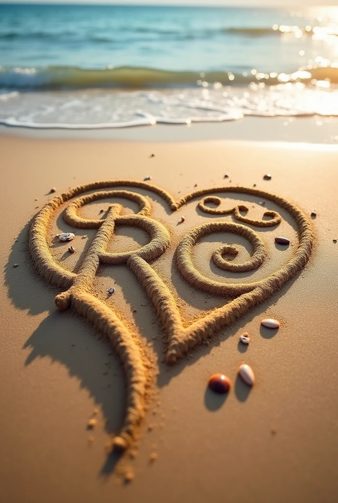 Generate a Sand art for my love her name letter is R