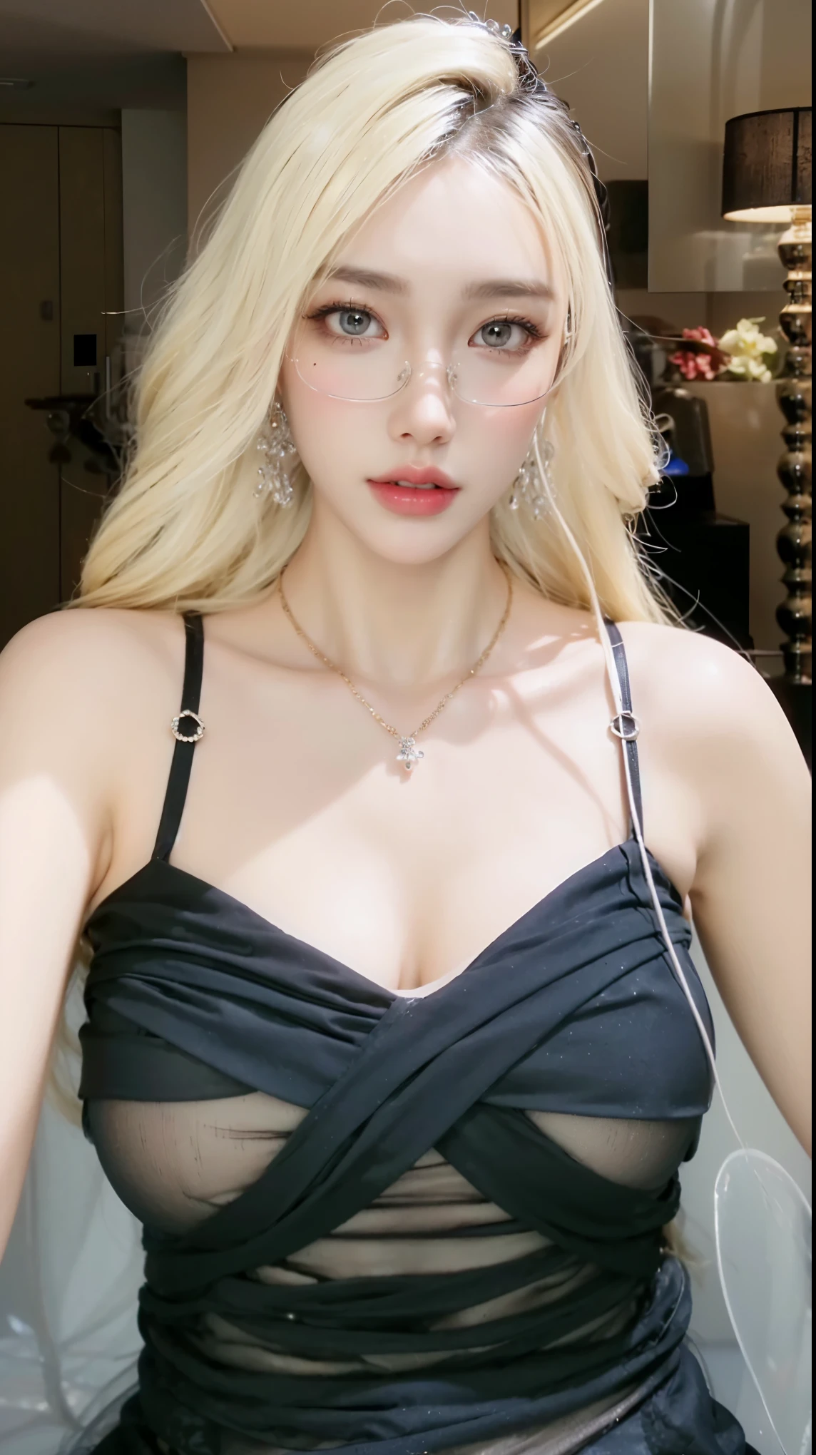Game Art,CG Animation,Best image quality,Maximum resolution,8K picture quality,(A bust photo),(portrait),(Head close-up),(Rule of Thirds),Unreal Engine 5 rendering works,20 year old girl,((Queen)),The eyes are very detailed,(Large Breasts),Elegance and nobility,Ray Tracing,Game CG,((3D Unreal Engine)),OC rendering reflection mode,4K,Ultra-clear,Translucent lace,Fair and plump figure,Pretty Face,Glossy Gel Coat,身着华贵礼服的Queen,Gorgeous clothing,Luxurious and exquisite jewelry,Colorful makeup,Full figure,Dark red lipstick,精致Gorgeous clothing,Supermodel,Gold Jewelry,Luxurious clothing,Gold and diamond jewelry,Rich facial details,Delicate and delicate skin texture,Gorgeous eyeshadow makeup,Three-dimensional facial features,Pearl and Gemstone Necklace,wear glasses