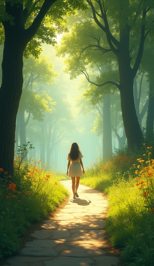 Person walking on a beautiful path