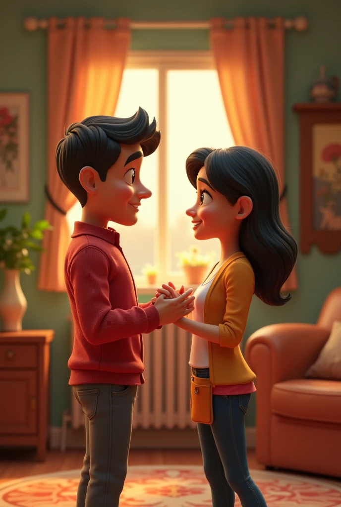 In cinamatic 3d cartoon "Wife "Your hard work and willingness to help others are our true wealth."