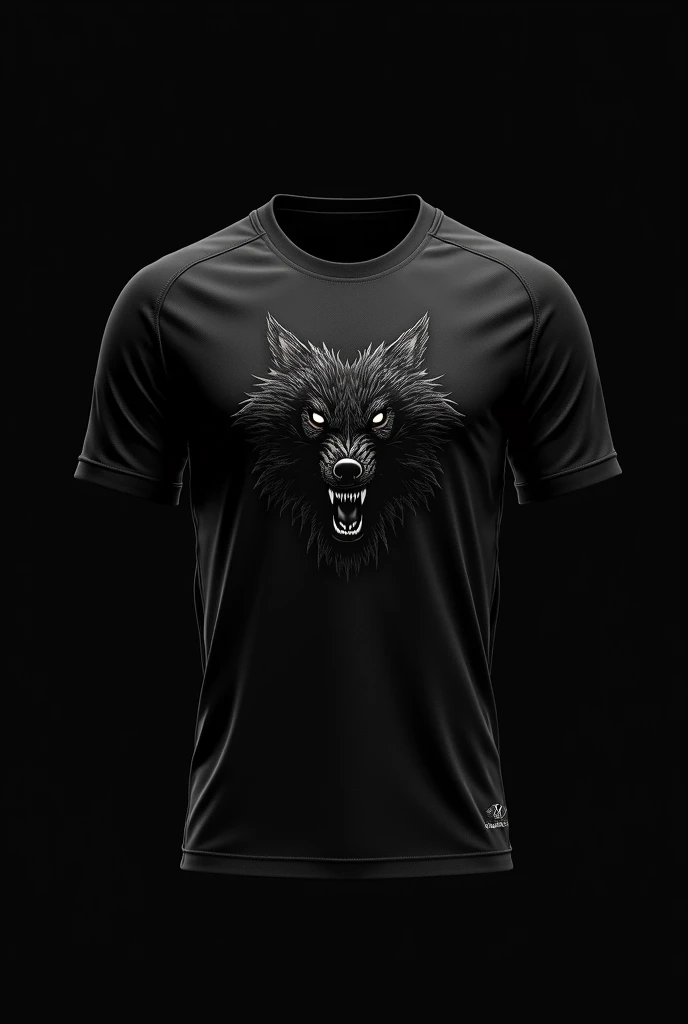 Create an all black Borussia Dortmund shirt with a wolf 

