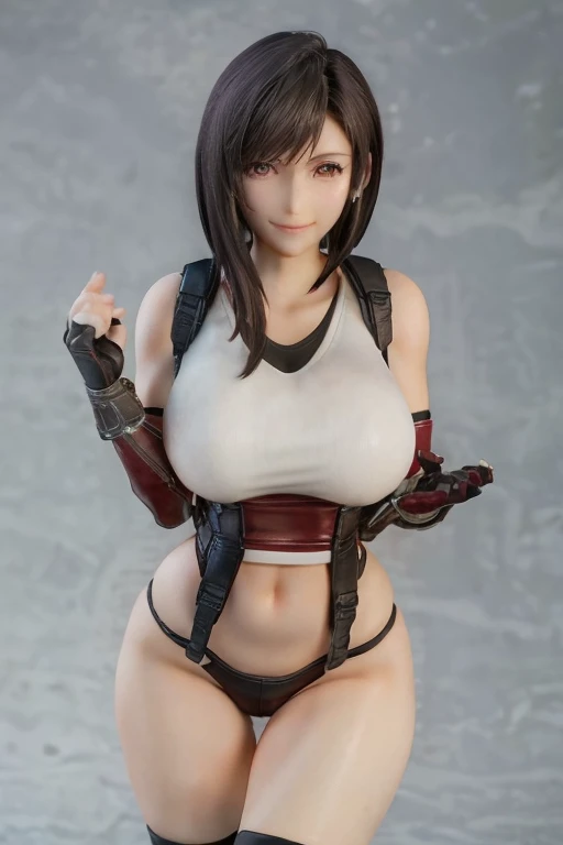 Figure, Tifa, sexy pose, big breasts, curvy, smile, bob haircut