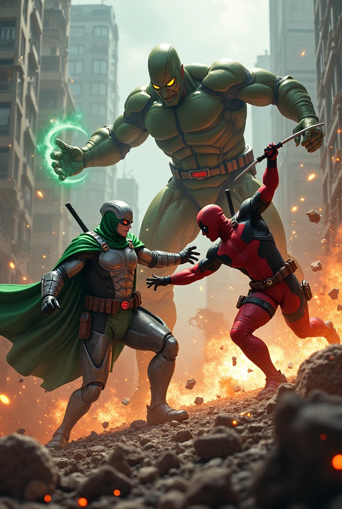 RDJ as doctor doom fight with Homelander and deadpool