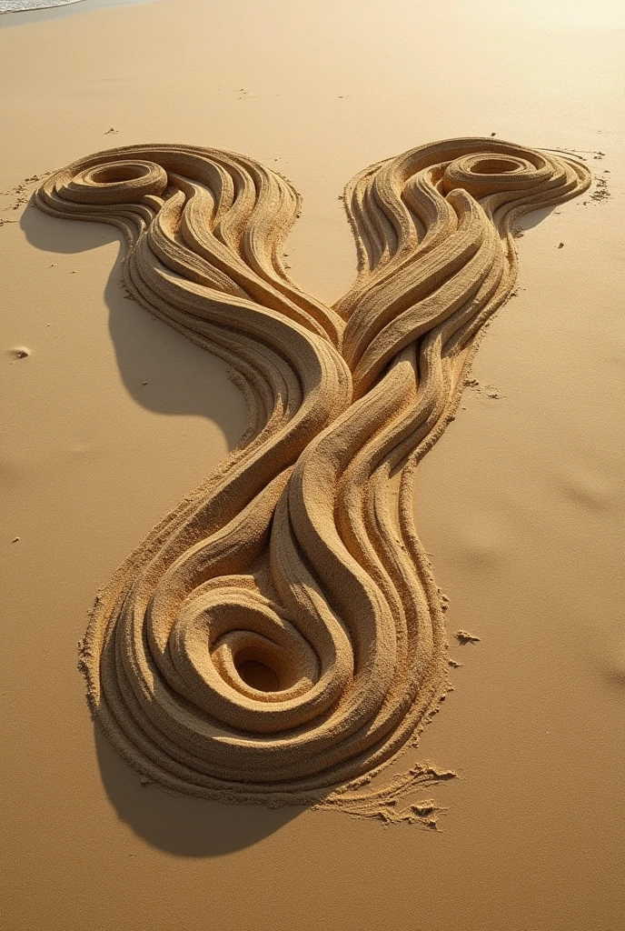 Generate a Sand art for letter Y