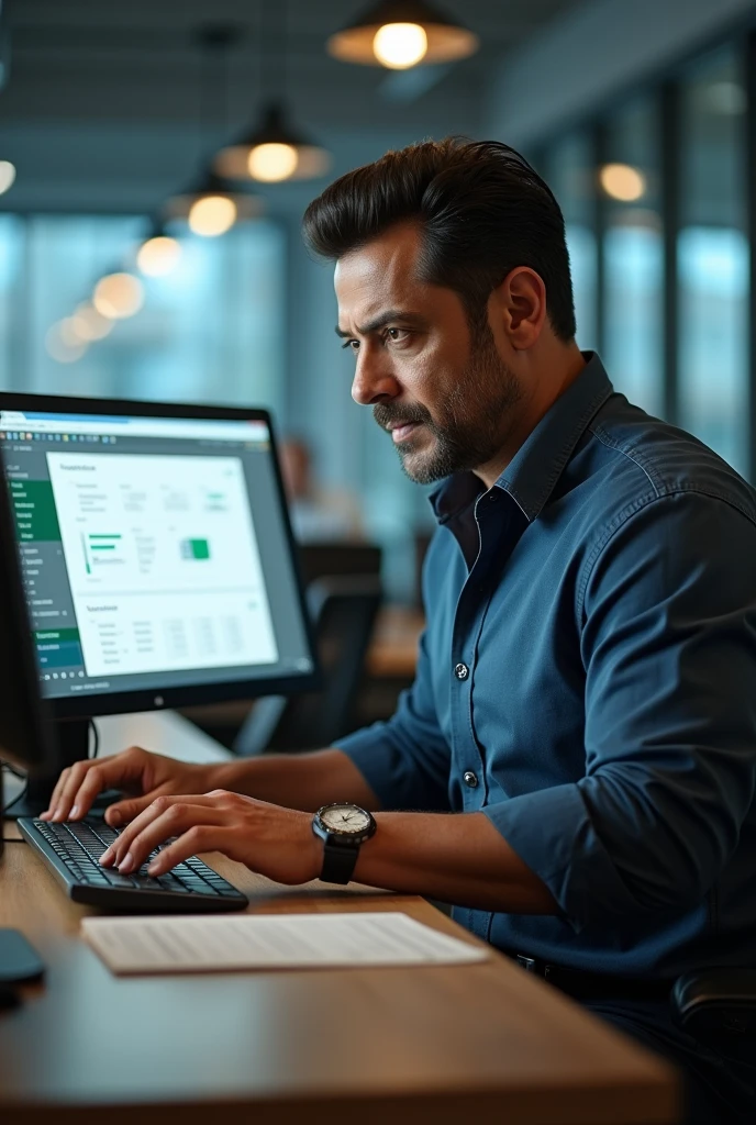 Salman khan using using Ms excel