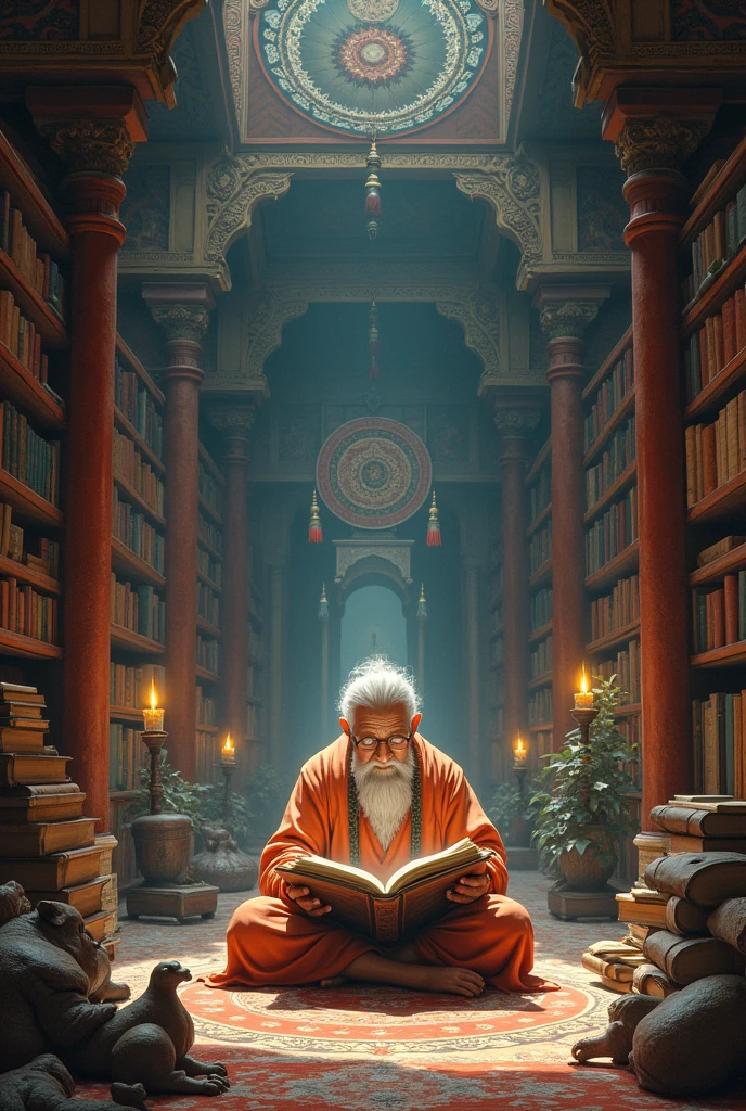 Fantasy library and Nepal themed meaningful art