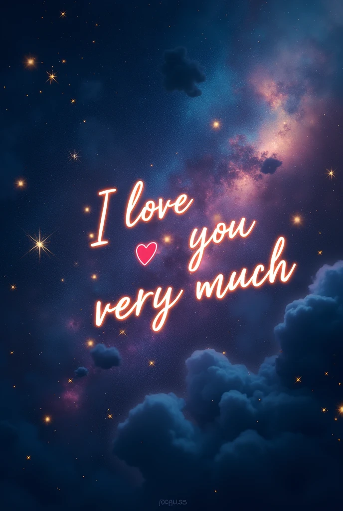written I love you very much, in the universe