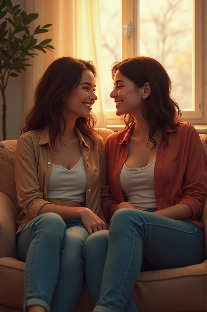 Two bestie sitting on chair