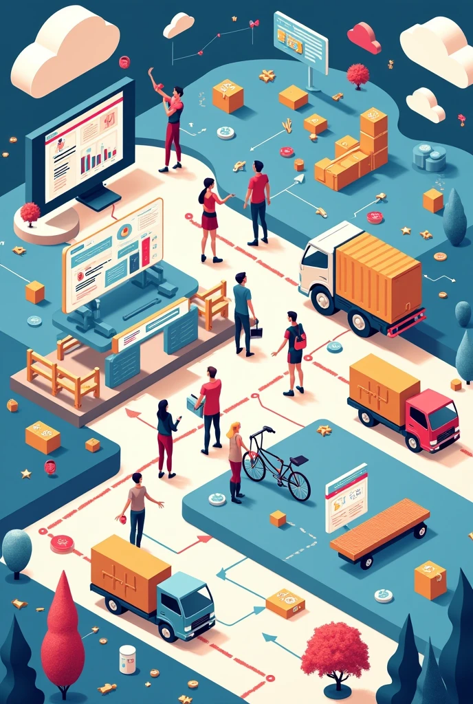 Create a poster explaining of e-commerce easily