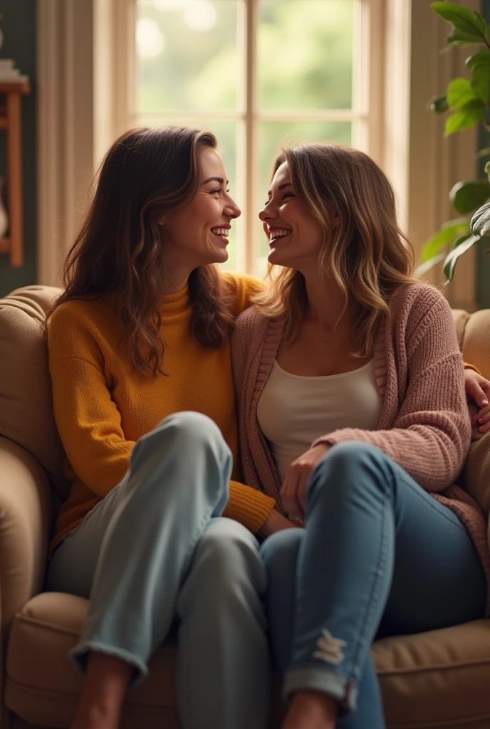 Two bestie sitting on chair