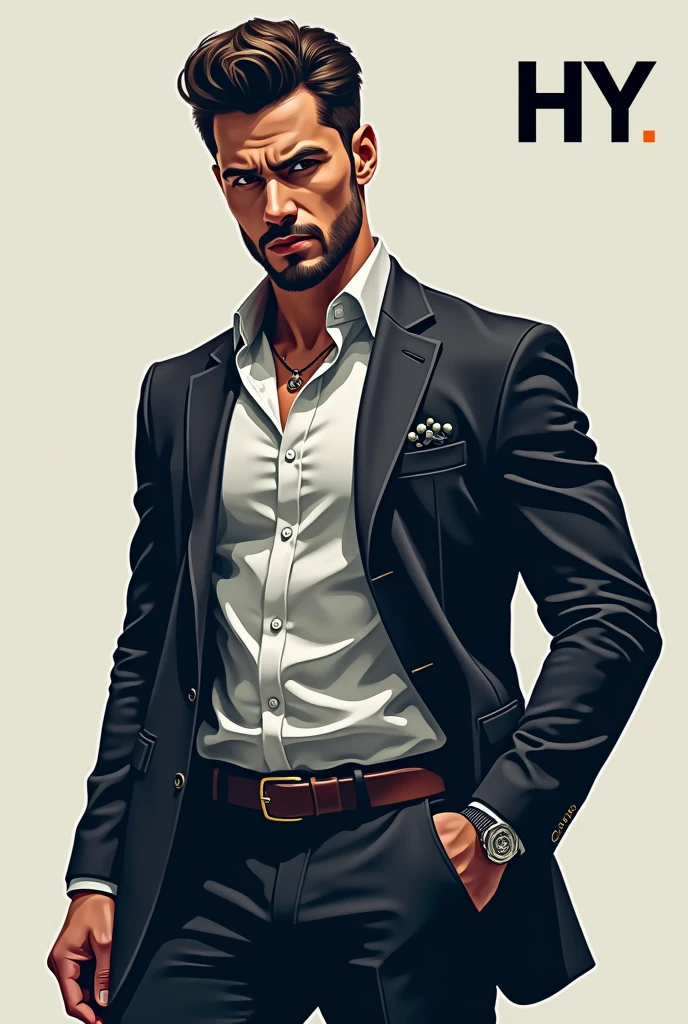 Logo with the acronym HY 100% eye-catching logo of a professional person with a lot of creativity, more masculine
