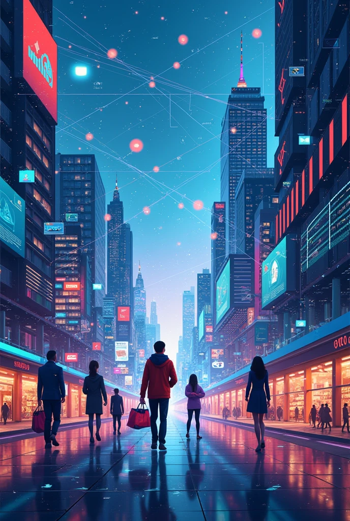 Create a poster explaining of e-commerce in words
