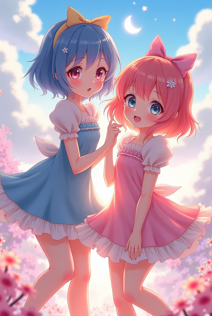 3 anime young girls, big boobs