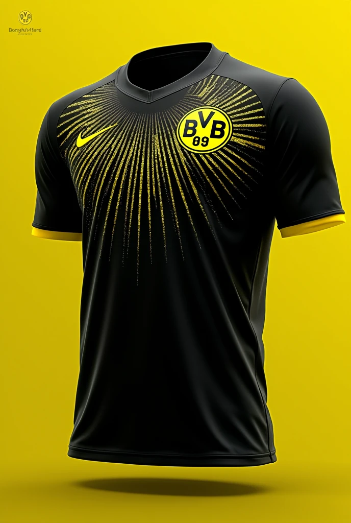 Create a beautiful Borussia Dortmund interclass jersey , black with small yellow rays