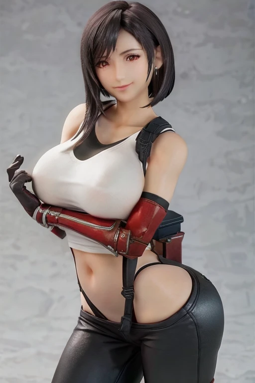 Figure, Tifa, sexy pose, big breasts, curvy, smile, bob haircut
